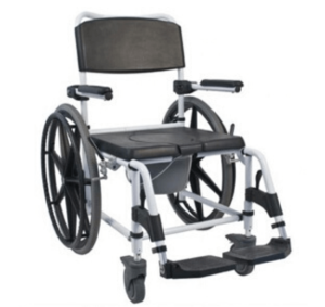 Funkcjonalny wózek inwalidzki toaletowo-prysznicowy na dużych kołach Mobilex