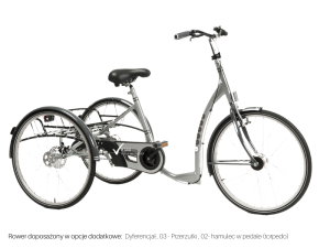 LAGOON Rower rehabilitacyjny trzykołowy dla dorosłych Vermeiren + 3 przełożenia i dyferencjał