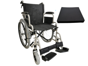 Eagle Wózek inwalidzki składany z hamulcami dla opiekuna Herdegen + poduszka