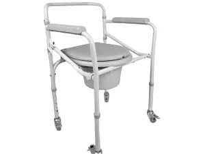 Wzmocnione krzesło toaletowe składane na kółkach TGR-R KT 023C  Timago