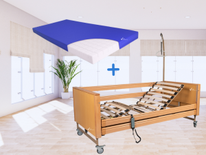 Meblowe łóżko rehabilitacyjne elektryczne PREMIUM z materacem 